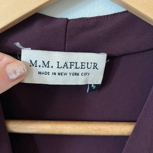 MM Lafleur The Deneuve Blackberry V Neck Crossover Top Knit Crêpe Stretch Small - Picture 7 of 8